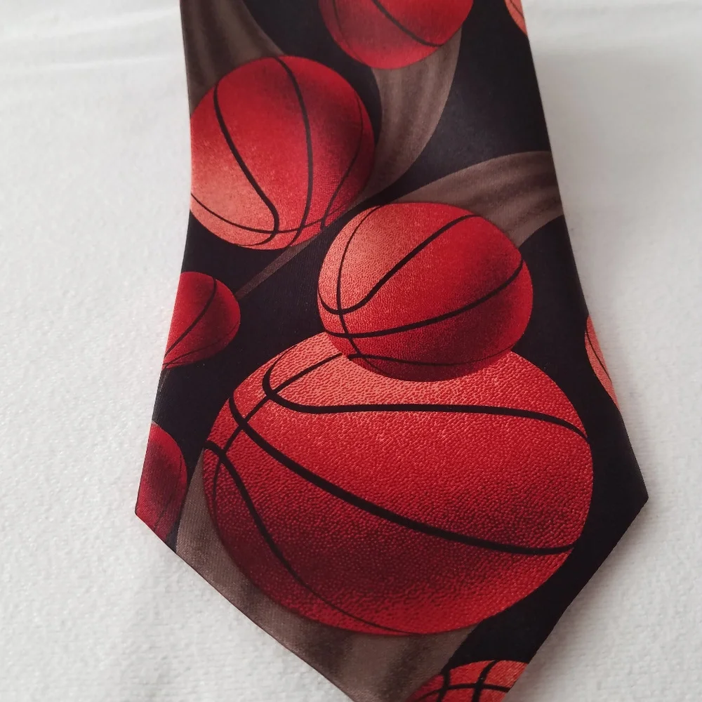 ☘️ Ralph Marlin Mens Neck Tie Just Balls Basketball Motion Sports March …